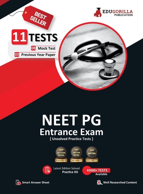 Front cover_NEET PG Entrance Exam Preparation Book 2023 - 8 Mock Tests and 3 Previous Year Papers (3300 Unsolved Objective Questions) with Free Access To Online Tests