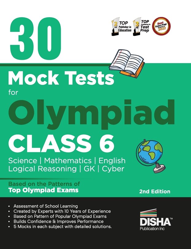 Couverture_30 Mock Test Series for Olympiads Class 6 Science, Mathematics, English, Logical Reasoning, GK/ Social & Cyber 2nd Edition