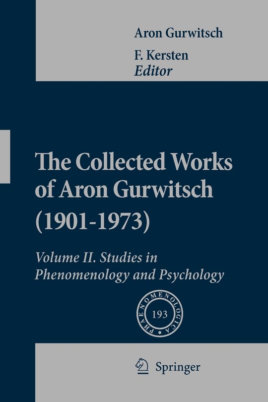 Front cover_The Collected Works of Aron Gurwitsch (1901-1973)