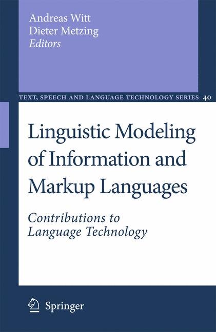 Couverture_Linguistic Modeling of Information and Markup Languages