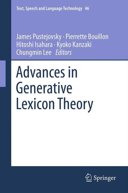 Front cover_Advances in Generative Lexicon Theory