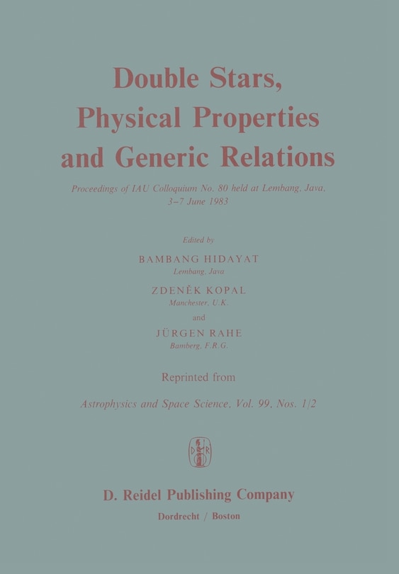 Front cover_Double Stars, Physical Properties and Generic Relations