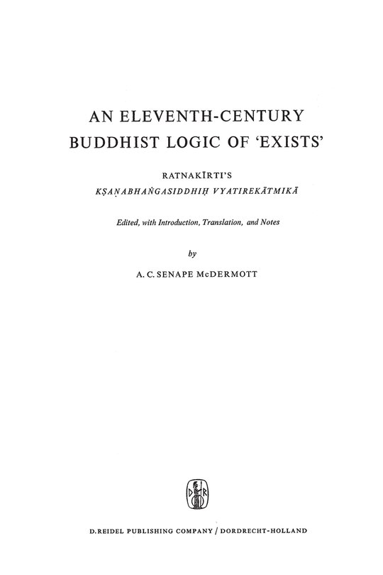 Front cover_An Eleventh-Century Buddhist Logic of 'Exists'