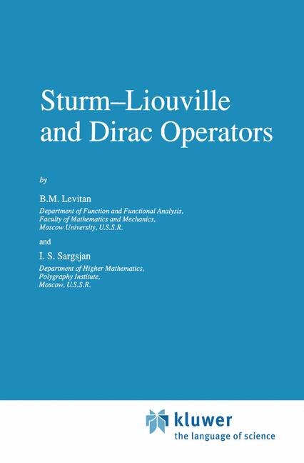 Front cover_Sturm-Liouville and Dirac Operators