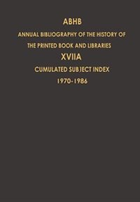 Front cover_Cumulated Subject Index Volume 1 (1970) - Volume 17 (1986)