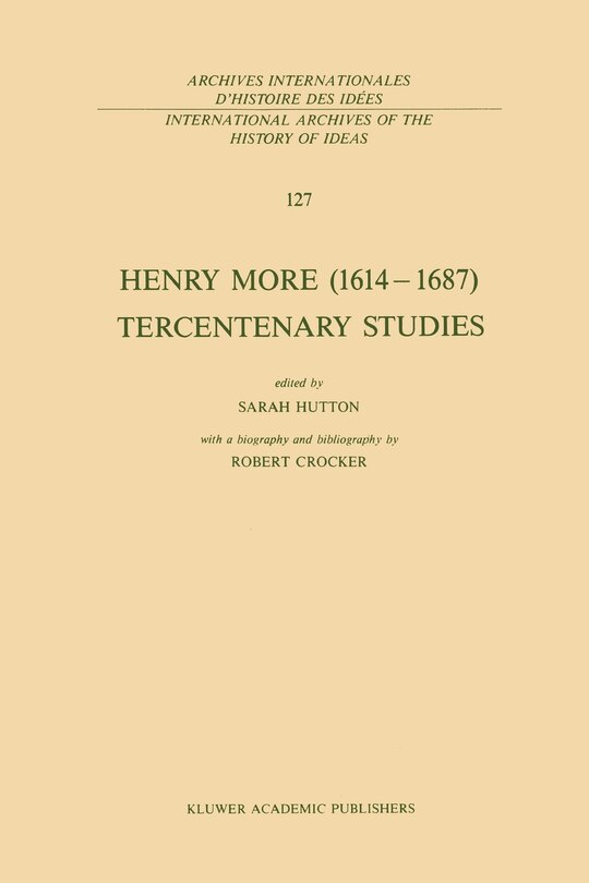 Front cover_Henry More (1614-1687) Tercentenary Studies