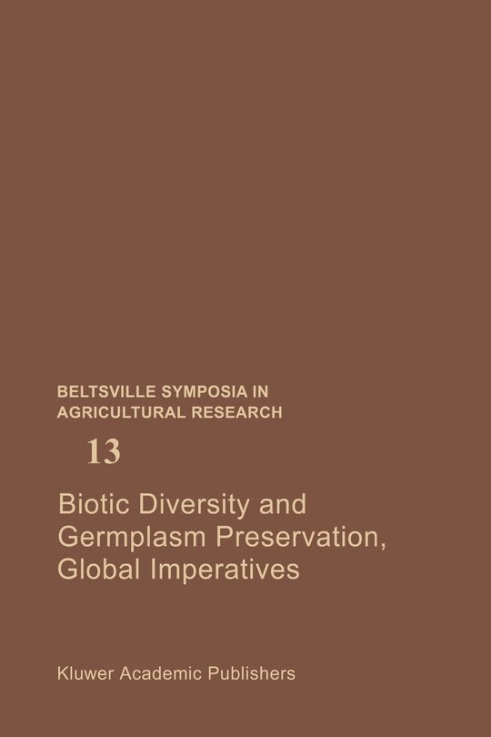 Couverture_Biotic Diversity and Germplasm Preservation, Global Imperatives