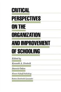 Couverture_Critical Perspectives on the Organization and Improvement of Schooling