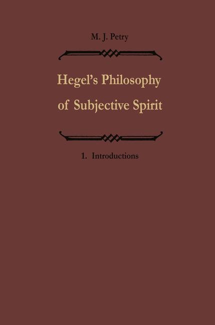 Front cover_Hegels Philosophie Des Subjektiven Geistes / Hegel's Philosophy Of Subjective Spirit
