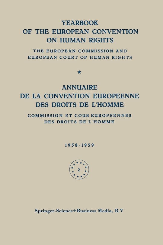 Couverture_Yearbook of the European Convention on Human Rights / Annuaire de la Convention Europeenne des Droits de L'Homme