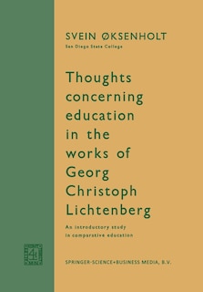 Couverture_Thoughts Concerning Education In The Works Of Georg Christoph Lichtenberg