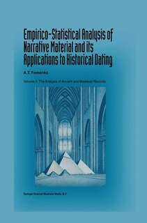 Front cover_Empirico-Statistical Analysis of Narrative Material and its Applications to Historical Dating