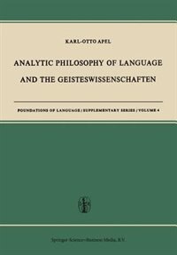 Front cover_Analytic Philosophy Of Language And The Geisteswissenschaften