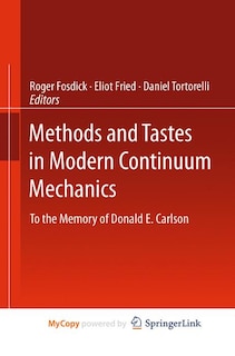 Front cover_Methods And Tastes In Modern Continuum Mechanics