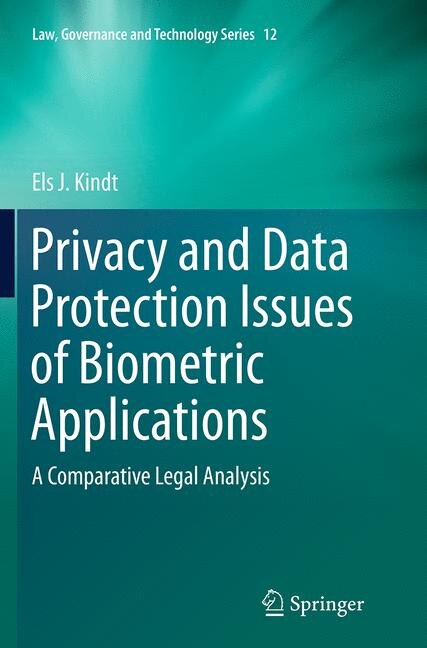 Couverture_Privacy And Data Protection Issues Of Biometric Applications