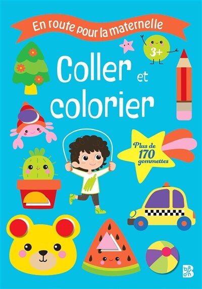 Front cover_Coller et colorier, 3+ : plus de 170 gommettes