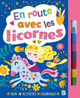 Front cover_En route avec les licornes (livre avec feutre)