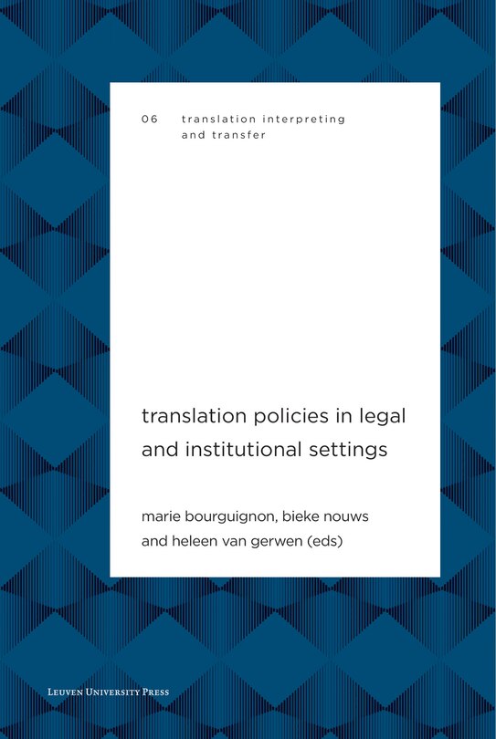 Front cover_Translation Policies In Legal And Institutional Settings