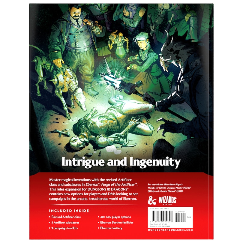 Couverture arrière_D&D RPG EBERRON: FORGE OF THE ARTIFICER