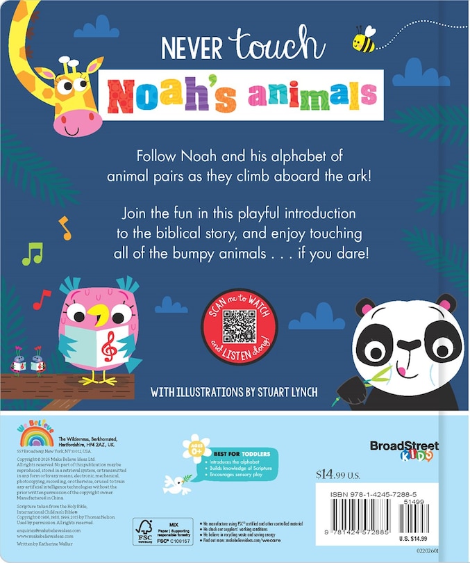Couverture arri&egrave;re_Never Touch Noah's Animals ABC