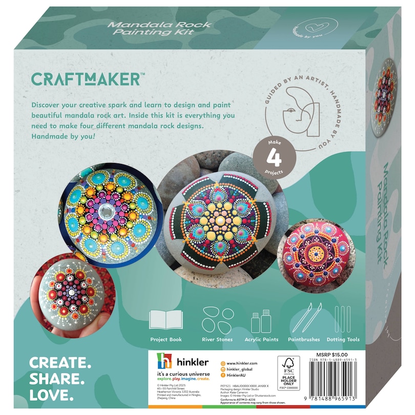 Back cover_Craft Maker Mandala Rock Painting Kit