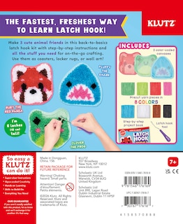Back cover_Latch Hook Animals: Red Panda, Frog & Shark