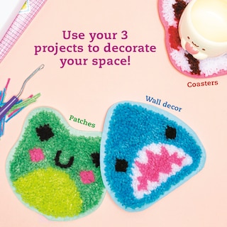 Sample content_Latch Hook Animals: Red Panda, Frog & Shark