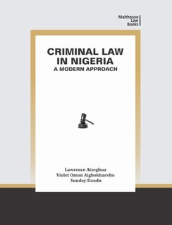 Couverture_Criminal Law in Nigeria