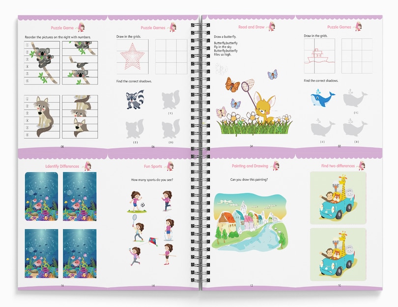 Aper&ccedil;u du contenu_Wonder Magic Pack of 4 books (Maths, Drawing, Numbers & Alphabet)