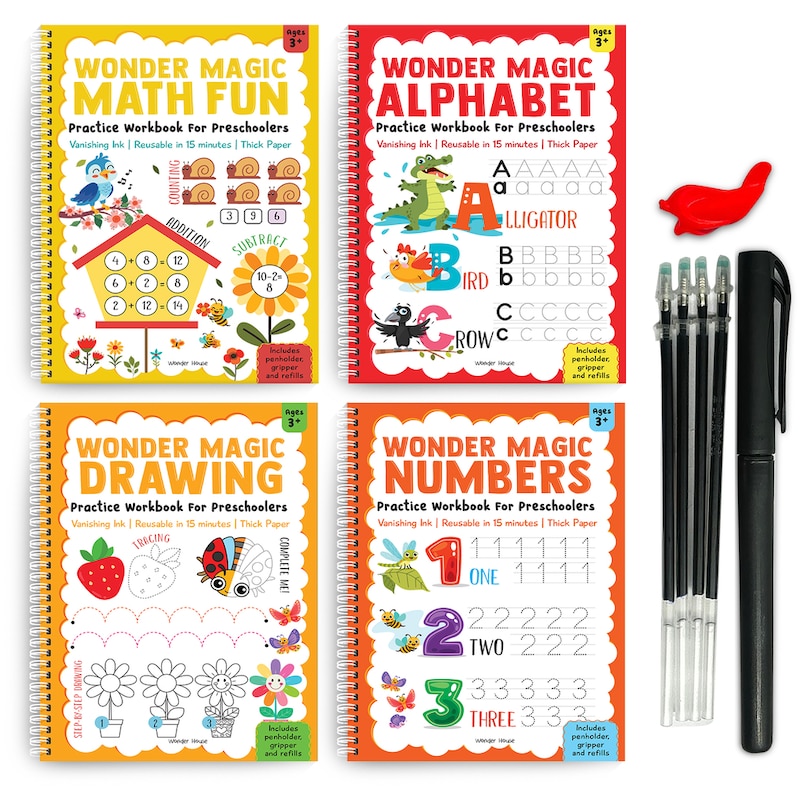 Aper&ccedil;u du contenu 4_Wonder Magic Pack of 4 books (Maths, Drawing, Numbers & Alphabet)