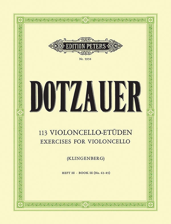 Front cover_113 Exercises for Violoncello, Book 3