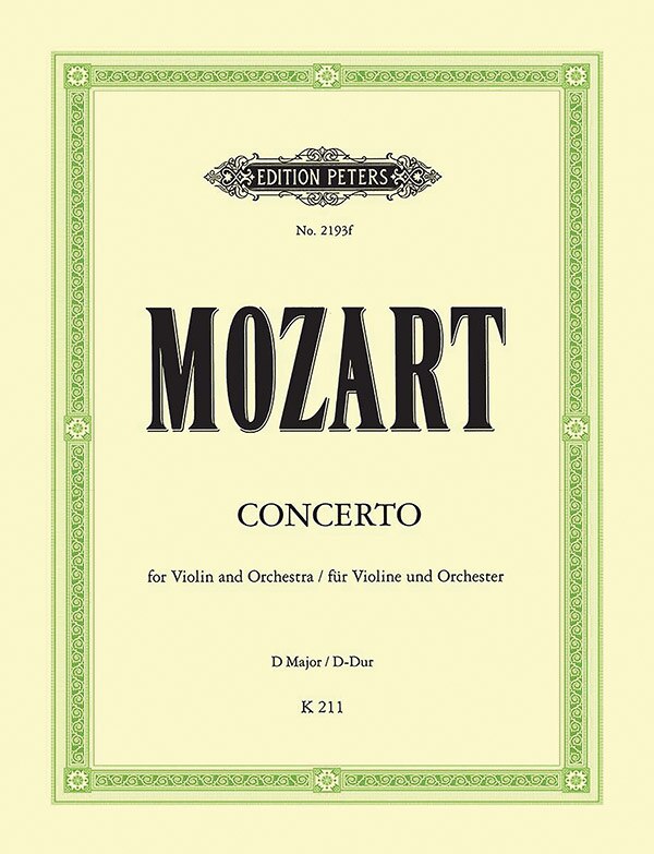Front cover_Violin Concerto No. 2 in D K211 (Edition for Violin and Piano)