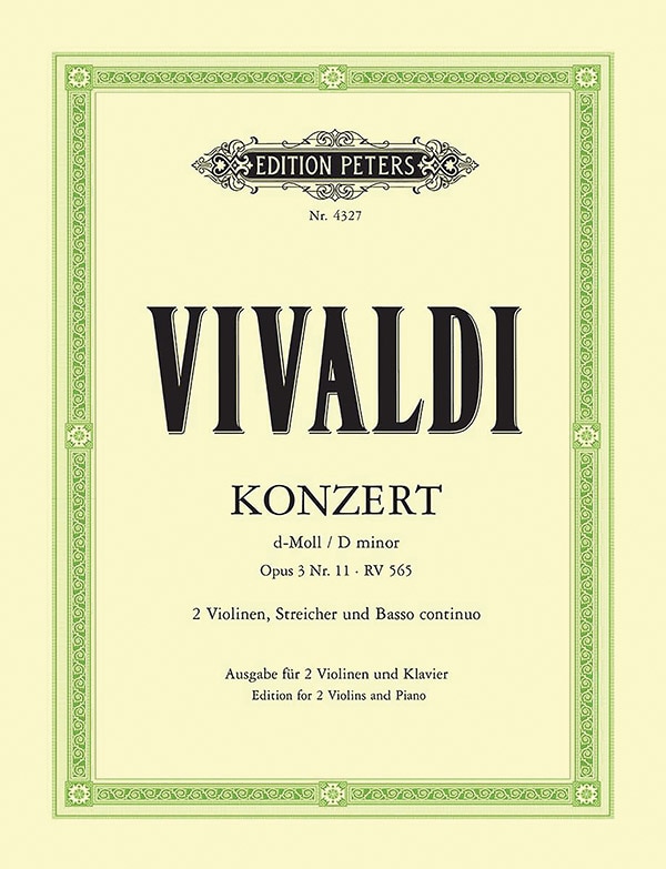 Front cover_Concerto in D minor Op. 3 No. 11 (RV 565) (Edition for 2 Violins and Piano)