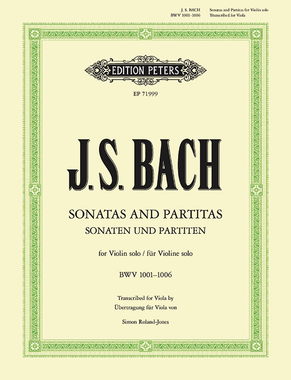 Couverture_Sonatas and Partitas for Violin Solo BWV 1001-1006 (Transcribed for Viola)