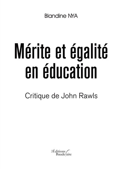 Front cover_Mérite et égalité en éducation : Critique de John Rawls