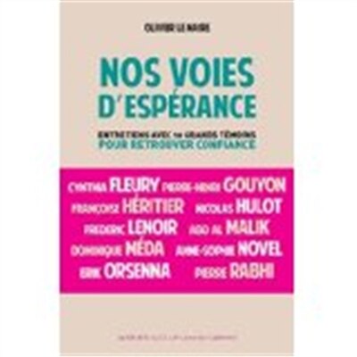 Front cover_Nos voies d'espérance