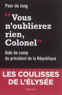 Front cover_Vous n'oublierez rien, colonel