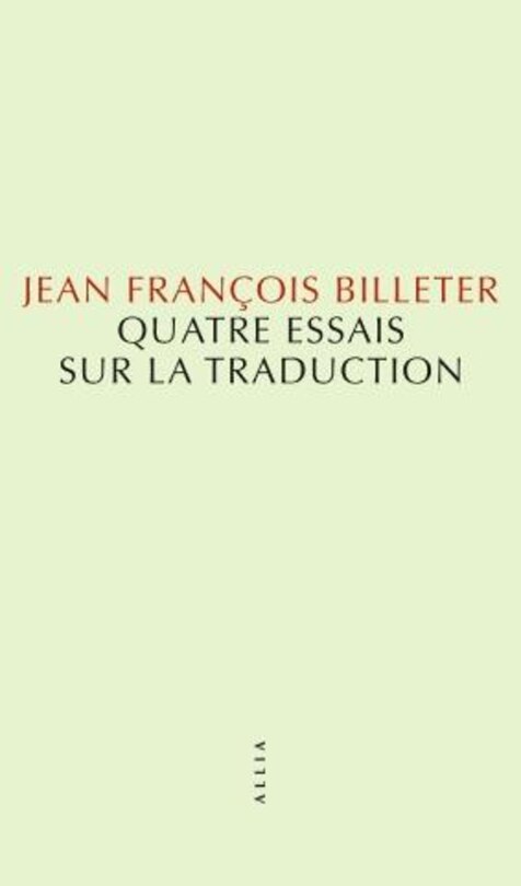 Front cover_Quatre essais sur la traduction