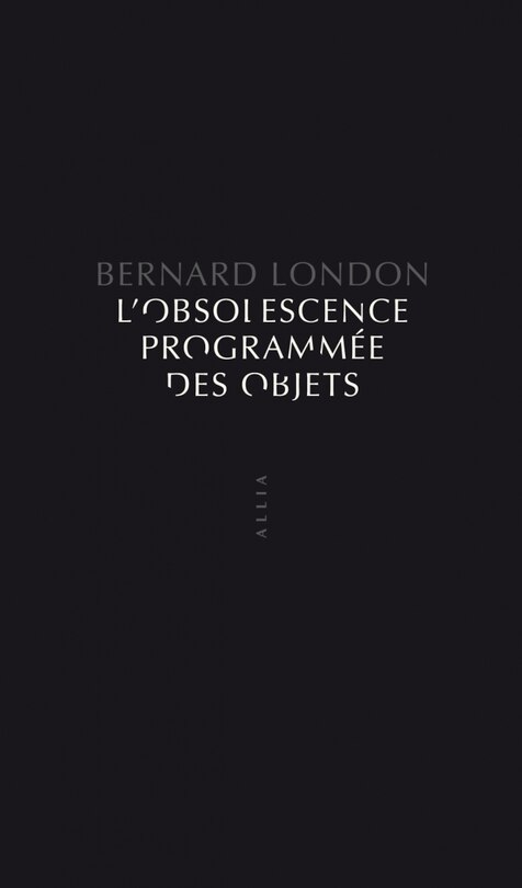 Front cover_L' obsolescence programmée des objets