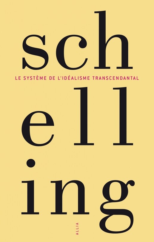 Couverture_Le système de l'idéalisme transcendantal
