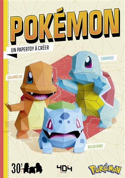 Front cover_Bulbizarre, Carapuce et Salamèche : Pokémon : un papertoy à créer