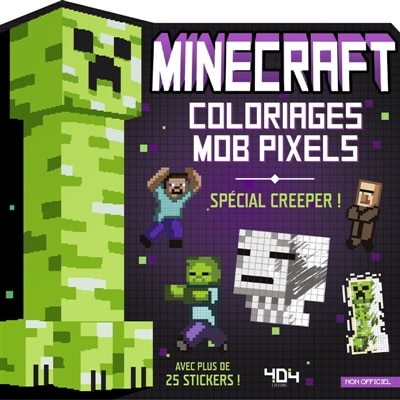 Couverture_Minecraft : Coloriages Mob pixels : Creeper