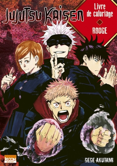 Couverture_Jujutsu kaisen  livre de coloriage rouge