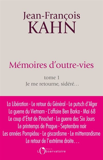 Front cover_Mémoires d'outre-vies, Vol. 1. Je me retourne, sidéré...