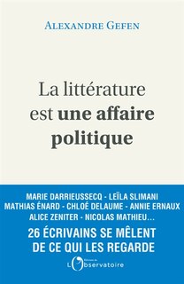 Front cover_La littérature est une affaire politique