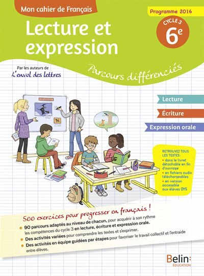 Front cover_Mon cahier de français, lecture et expression 6e, cycle 3
