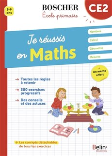 Front cover_Je r&eacute;ussis en maths, CE2, 8-9 ans