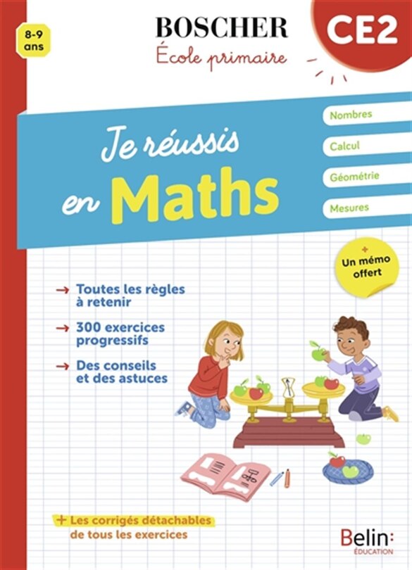 Front cover_Je r&eacute;ussis en maths, CE2, 8-9 ans