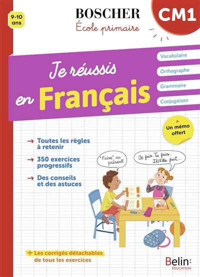 Couverture_Je réussis en français, CM1, 9-10 ans
