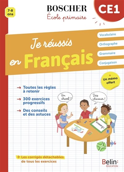 Front cover_Je réussis en français, CE1, 7-8 ans
